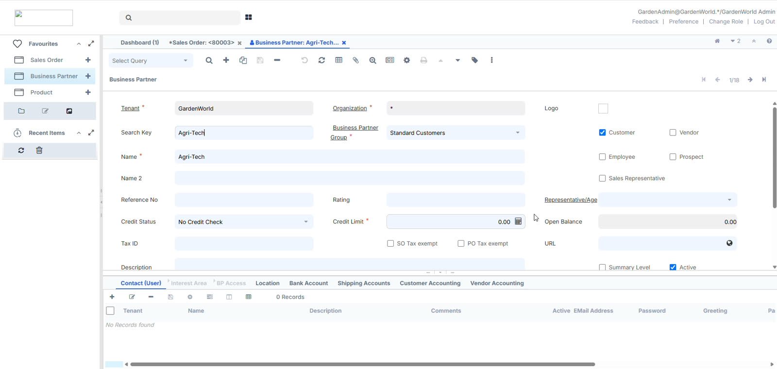 List view — before.