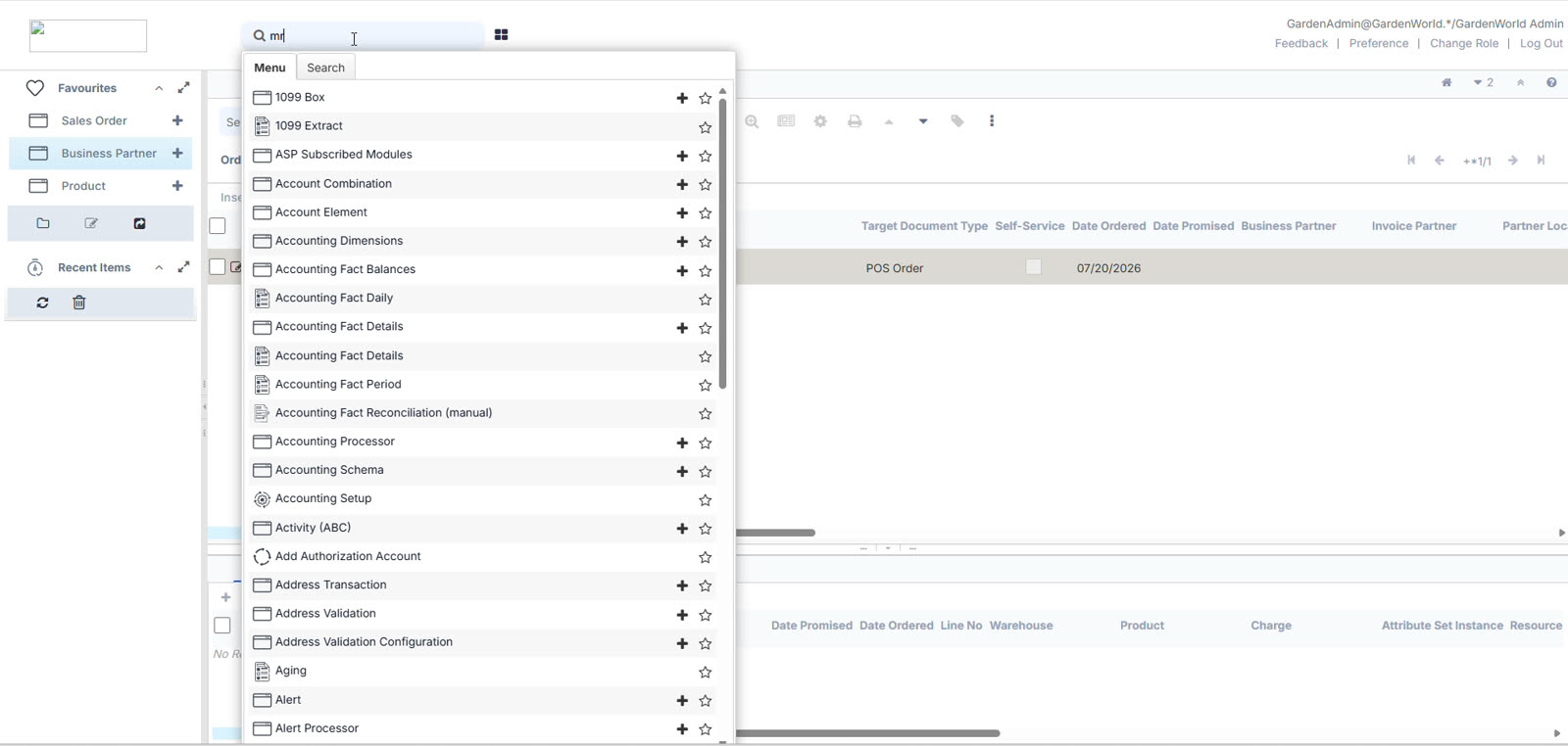 Main menu — before.