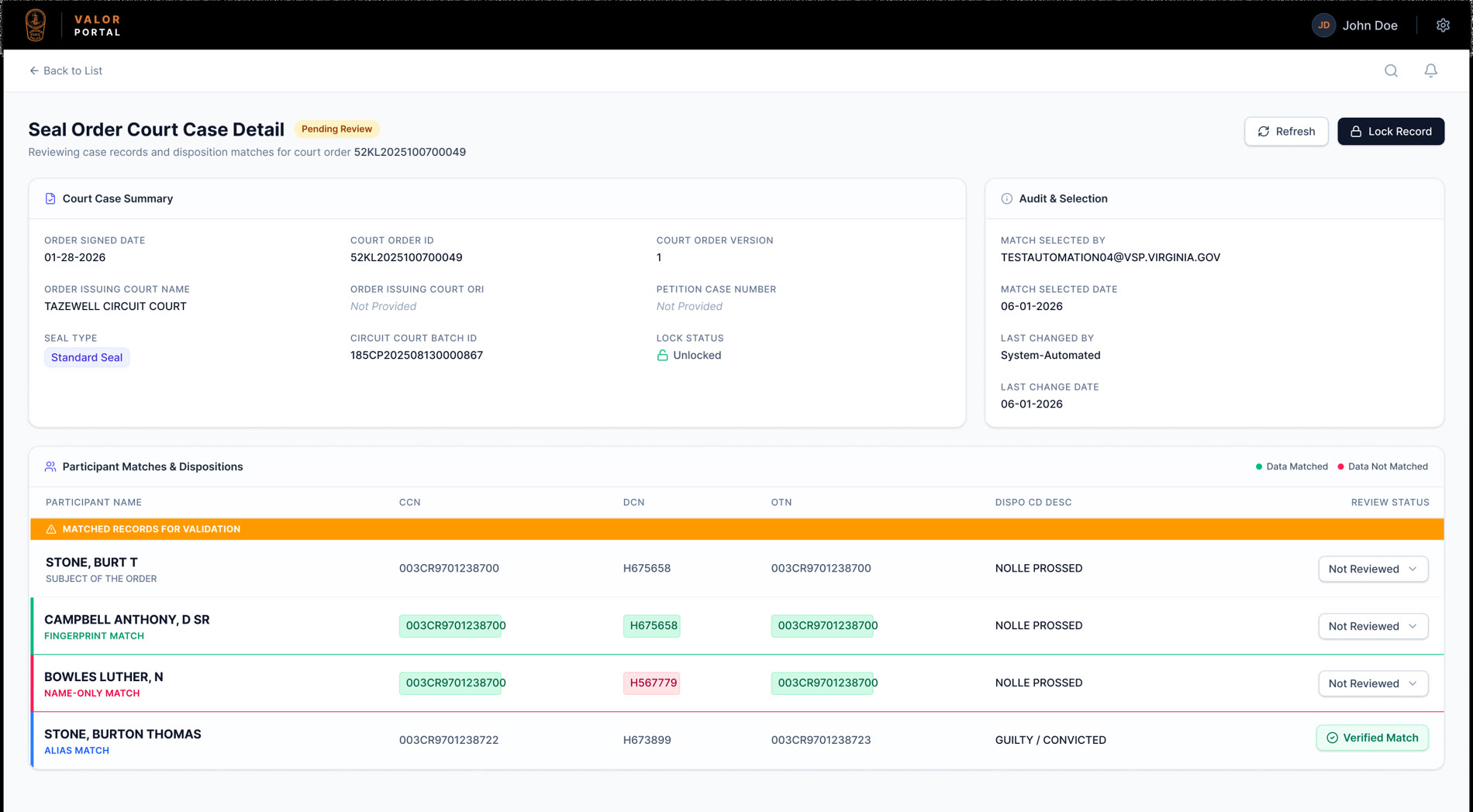 Direction 1 — semantic match labels and per-field highlighting.
